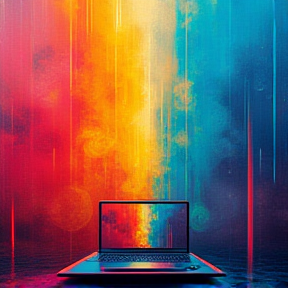 where the computer rainbow glows