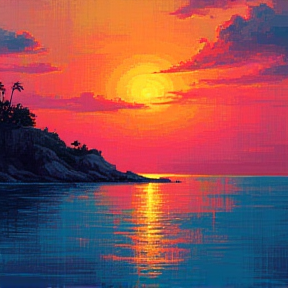 Sunset Over the Ocean