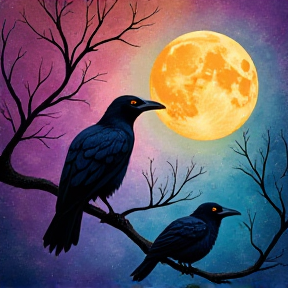 Ravens in the Moonlight