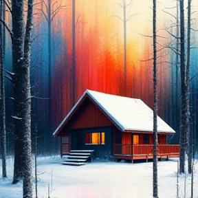 House in a snowy forest