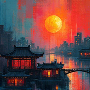 Nighttime in China