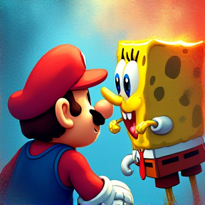 Super Plumber vs. Sponge in Square