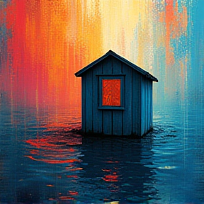 Blue Shed in the Storm