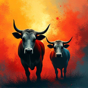 fire and cows