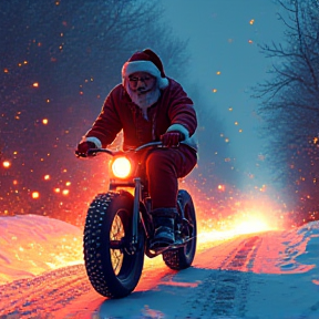 De Kerstman op Zijn Fatbike