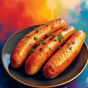 Bratwurst Knoblauch Pingusirup Eierbrötchen