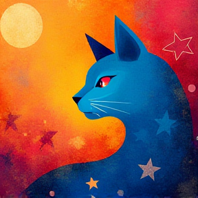 Starry Blue Cat