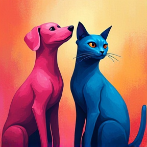 Pink Dog Blue Cat