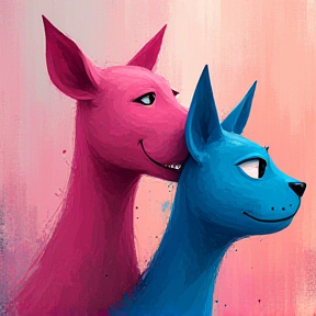 Pink Dog Blue Cat