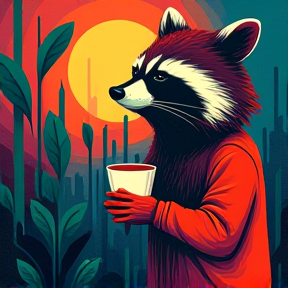 Raccoons at Night