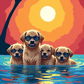 Seven Little Puppies