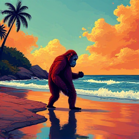 Orangutans on the Beach