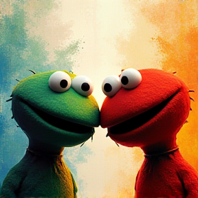 Kermit and Elmo the perfect pair