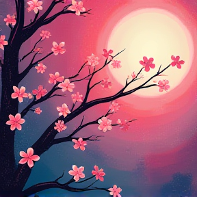 Cherry Blossom Moonlight