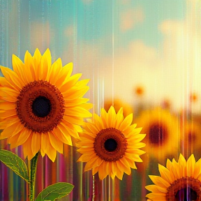 Sunflowers in the Breeze