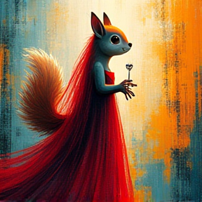 Squirrel in Blood Stained Wedding Dress