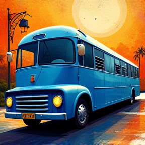 The blue bus