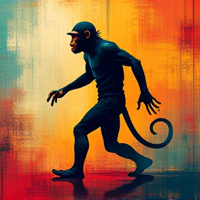 monkey stepping