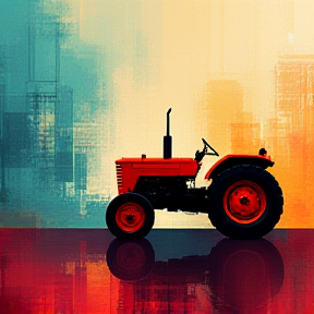 Small red tractor