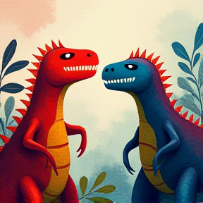 TWO FRIENDLY DINOSAURS 