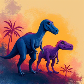 TWO FRIENDLY DINOSAURS 