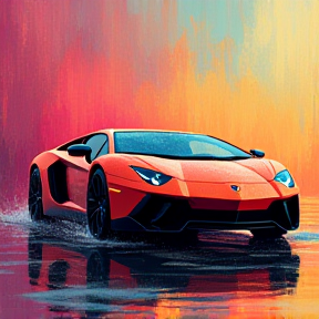 Lambo in the Rain