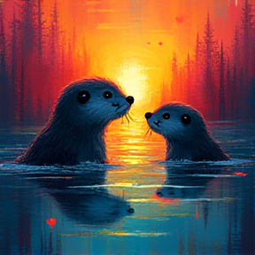 Otter Love in the Flood