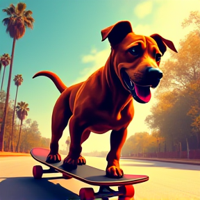 Skateboard Dog