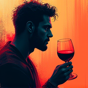 Lio et son verre de vin rouge 