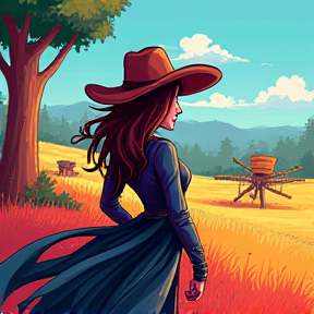 Cowgirl in Stardew with My Blue Babe