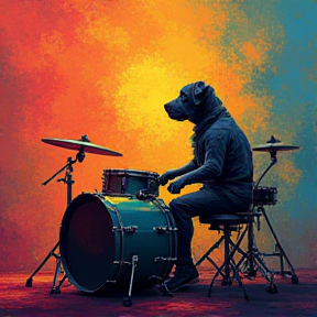 Angus the Dog Drummer