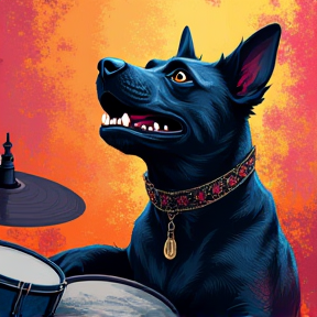 Angus the Dog Drummer