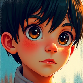 Boy with brown eyes and black hair