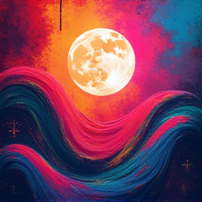 Neon Rainbow Moon