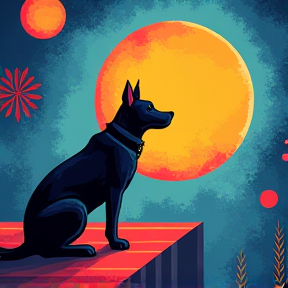 Dog at Moon