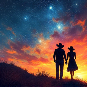 Cowboys in the Night Sky