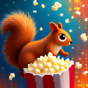 popcorn party with peppy squirrel