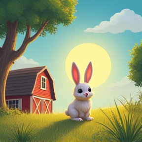 1 little bunny hops into the farm.