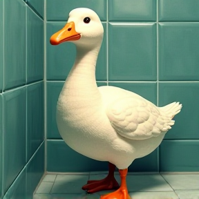 Shower time for stinky goose