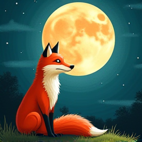 The Friendly Fox and the Moon