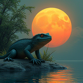 Reptile,The lizard of the lake