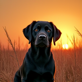 Black Dog in the Yard