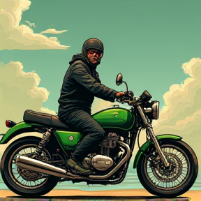 Wele e La Sua Moto Verde