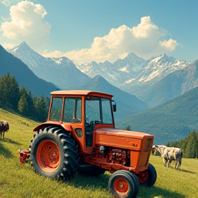 Traktor auf der Alm