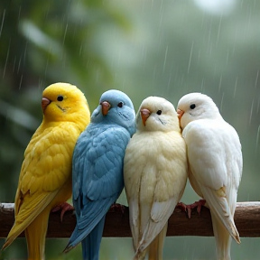 Precious Birds on a Rainy Day