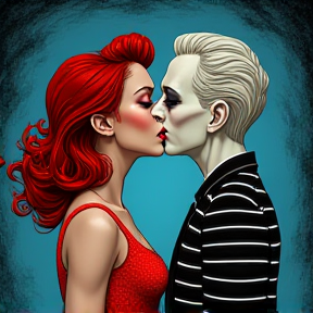 Beetlejuice Kisses Adam and Barbara