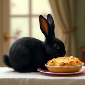 Câlin le joli petit lapin noir