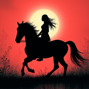 Little Girl on a Black Horse