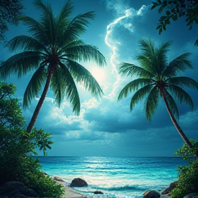 Tropic stormy island