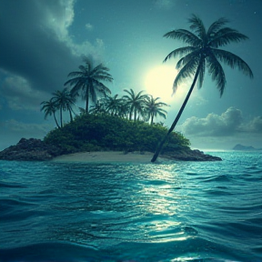 Tropic stormy island